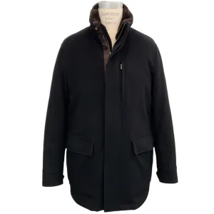Zegna Men's Black Cashmere Coat