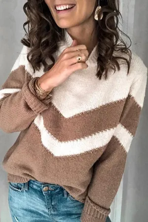 Zig Zag Half Turtleneck Sweater