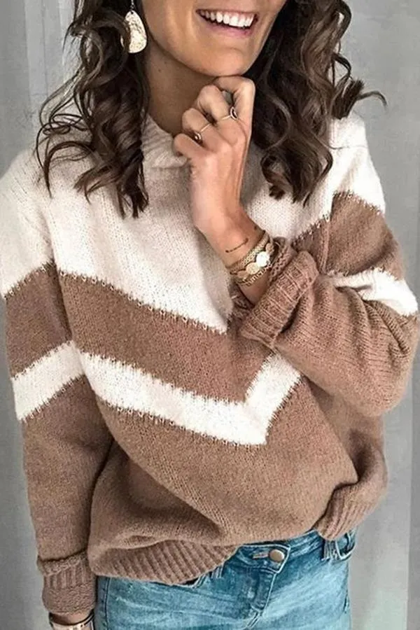 Zig Zag Half Turtleneck Sweater