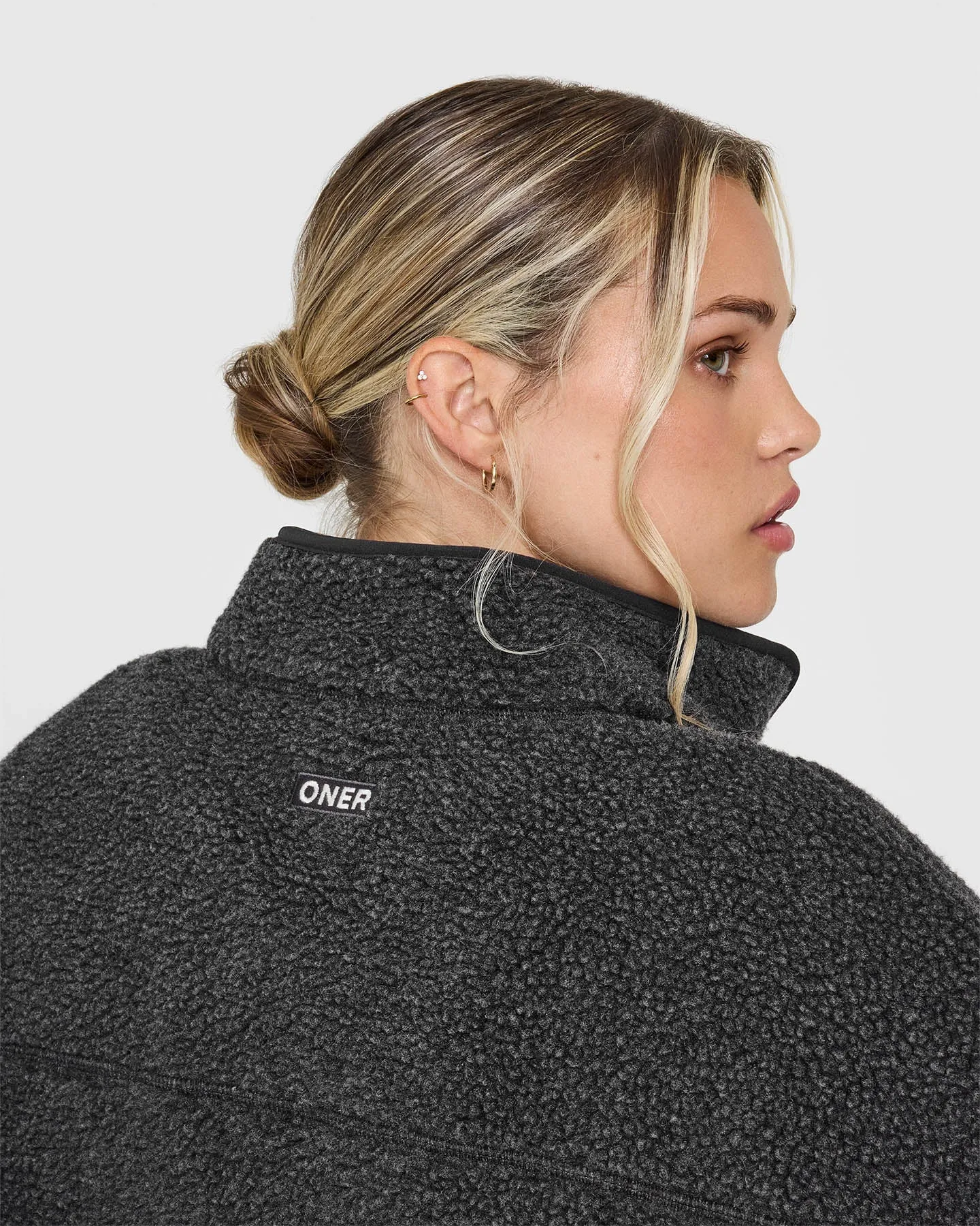 Zip Through Fleece Jacket | Washed Grey